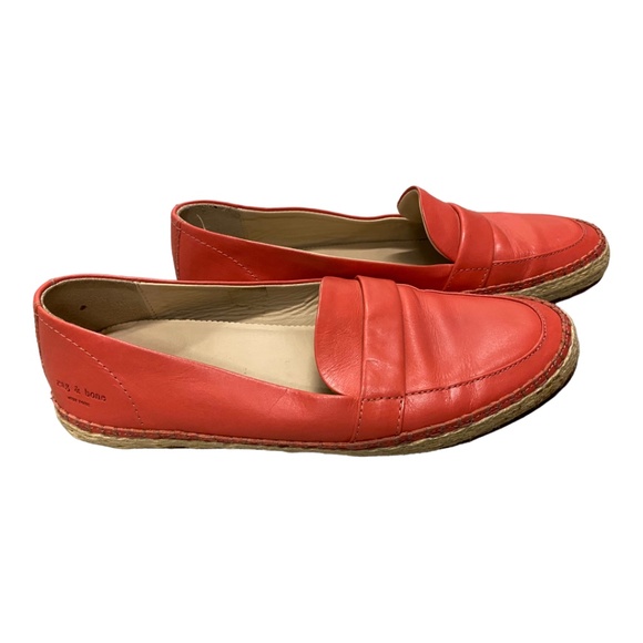 rag & bone Shoes - Rag & Bone Sofia Red Leather Loafer Espadrille Flats Size 8.5